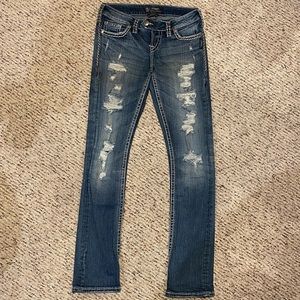 Silver Straight Leg Jeans